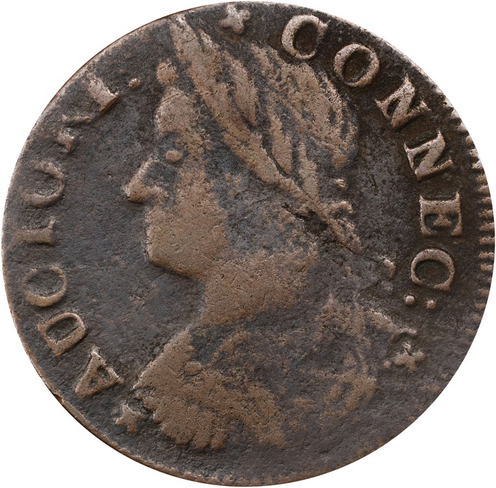 1787 Copper Connecticut, Draped Bust Left, ETIIB MS BN VG10 BN thumbnail 5