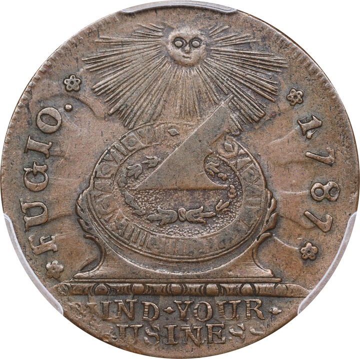 1787 Fugio 1c 4 Cinquefoils, STATES UNITED, 1/1, Newman 10-T MS BN AU53 BN thumbnail 14