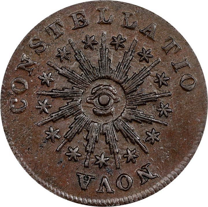 1785 Copper Nova Constellatio, Pointed Rays MS BN thumbnail 16