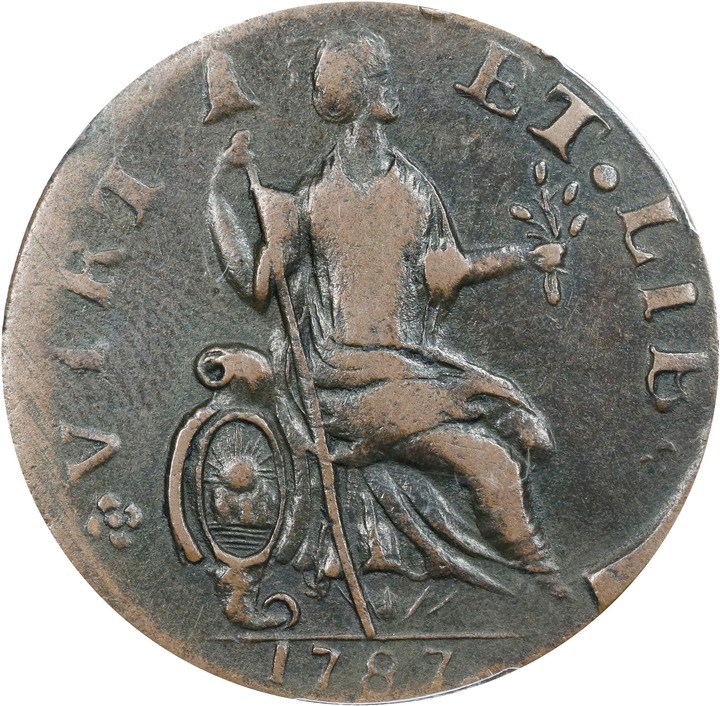 1787 Copper Nova Eborac, Seated Right MS BN MS60 BN thumbnail 24