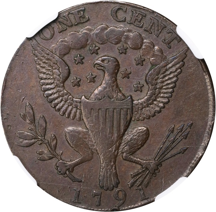 1791 1c Washington, Small Eagle MS BN XF40 BN thumbnail 4