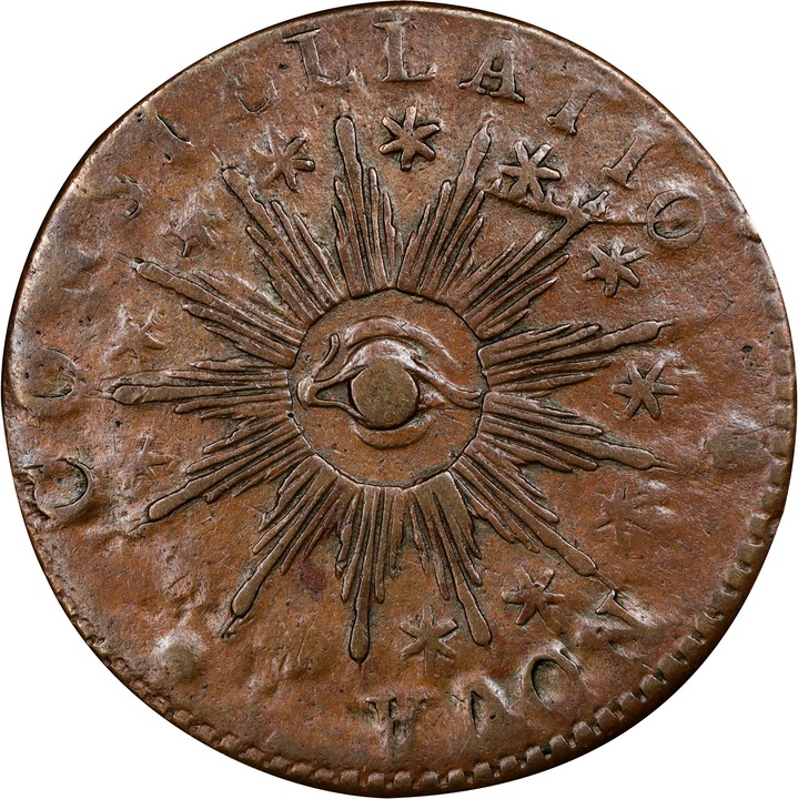 1783 Copper Nova Constellatio, Pointed Rays, Large U.S. MS BN thumbnail 5