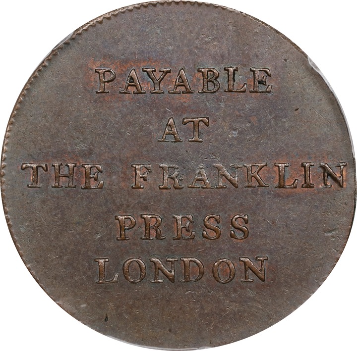 1794 Token Franklin Press MS BN MS63 BN thumbnail 2