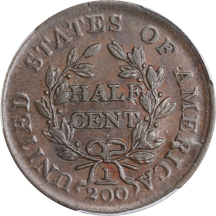 Draped Bust Half Cent 1/2c 1800-1808 MS BN [Type] MS67 BN thumbnail 22