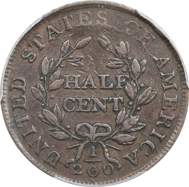 Draped Bust Half Cent 1/2c 1800-1808 MS BN [Type] XF40 BN thumbnail 2