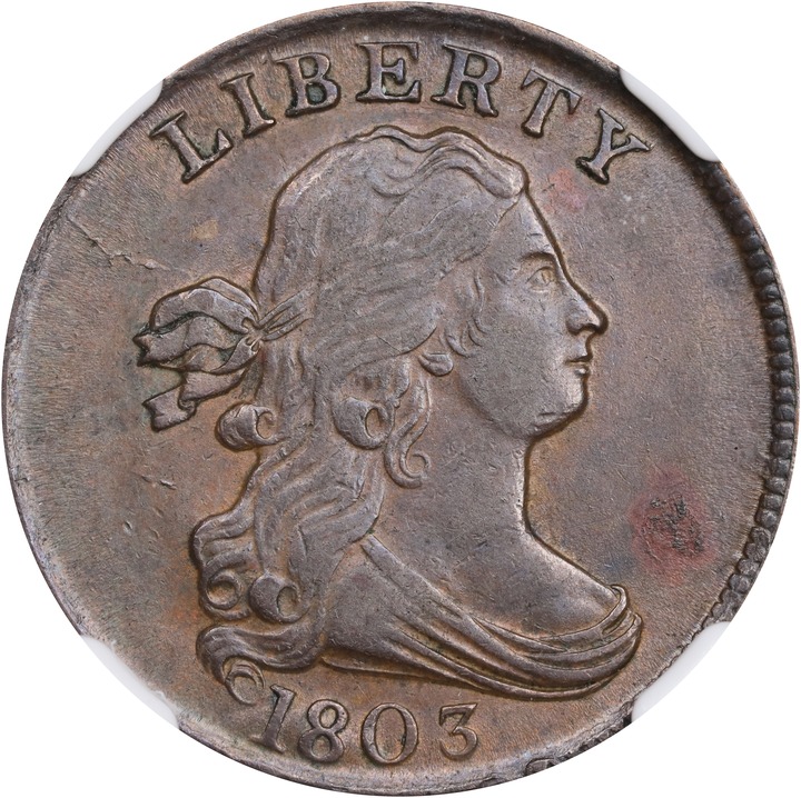 Draped Bust Half Cent 1/2c 1800-1808 MS BN [Type] MS67 BN thumbnail 13