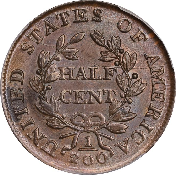 1803 1/2c MS BN MS63 BN CAC thumbnail 2