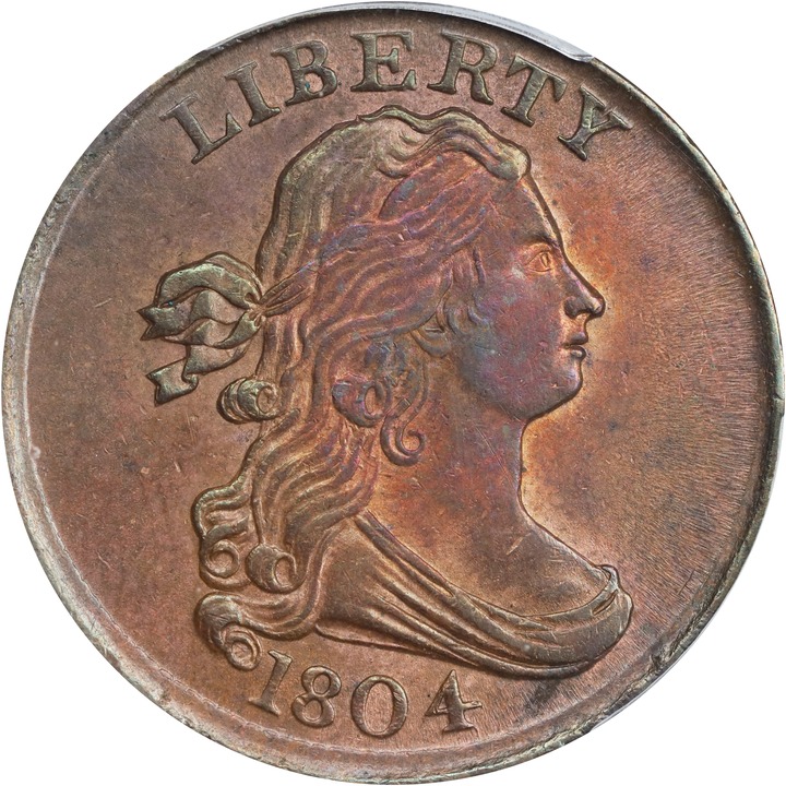 Image for Draped Bust Half Cent 1/2c 1800-1808 MS RB [Type] MS63 RB