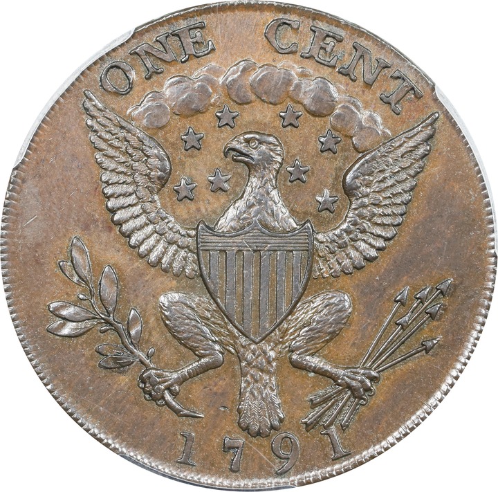 1791 1c Washington, Small Eagle MS BN AU58 BN thumbnail 4