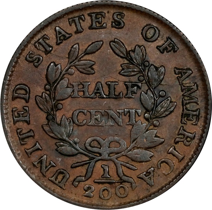 1803 1/2c MS BN VF30 BN thumbnail 2
