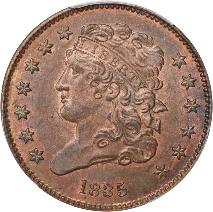 1835 1/2c MS RB thumbnail 3