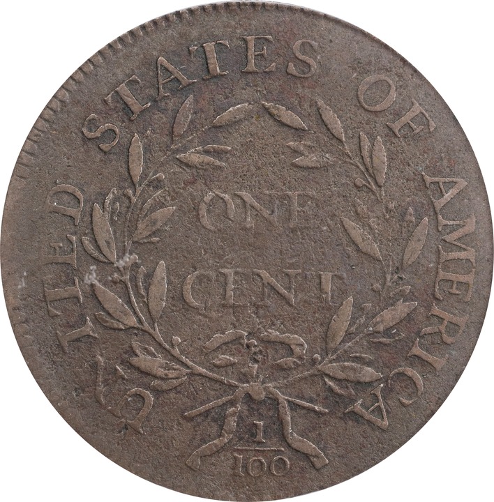 1796 1c Liberty Cap MS BN F15 BN thumbnail 2