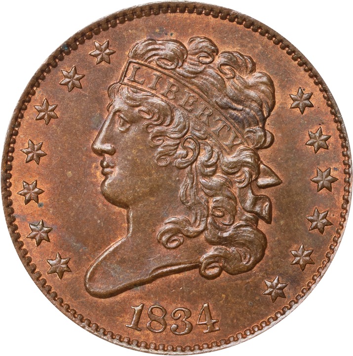 1834 1/2c MS RB thumbnail 4