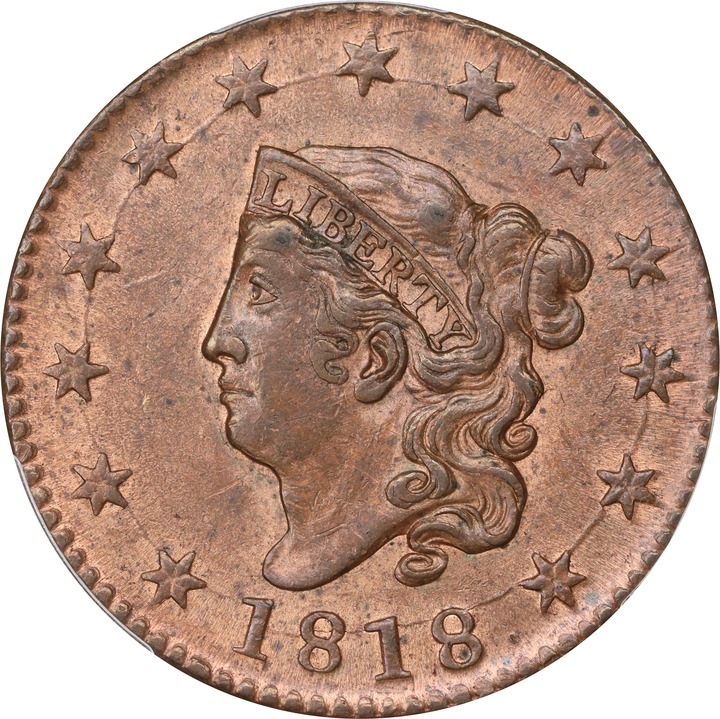 Image for 1818 1c MS RB MS62 RB