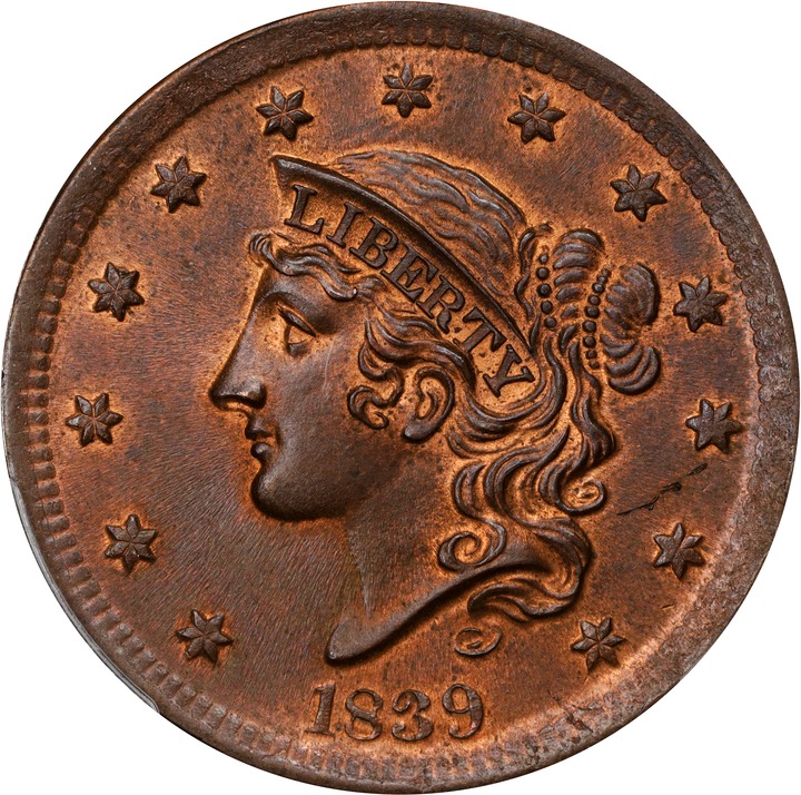Image for 1839 1c Silly Head MS RB MS65 RB CAC