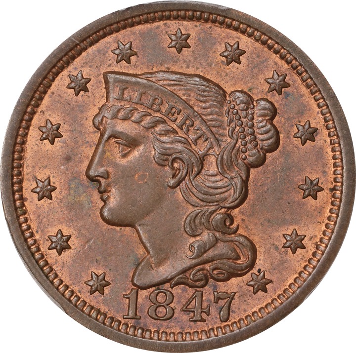 1847 1c N-21 MS RB thumbnail 2