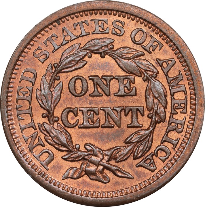 1855 1c Upright 55 MS RB MS65 RB thumbnail 8