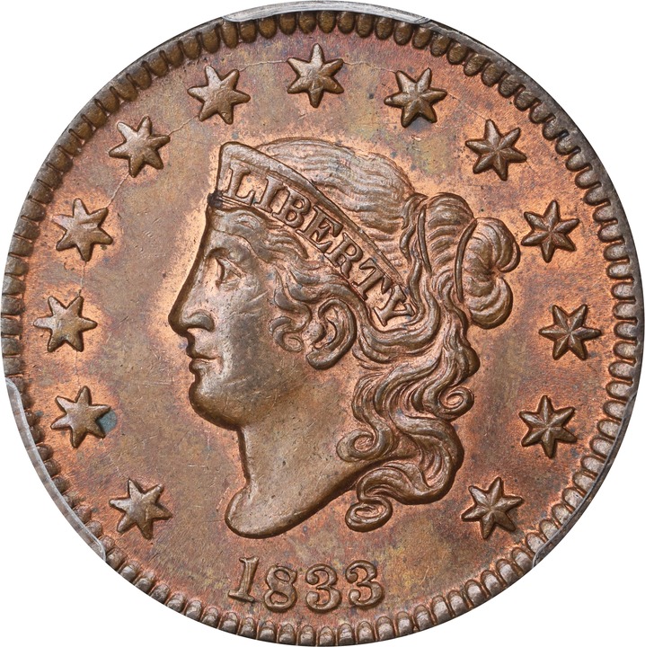 Image for 1833 1c MS RB MS64 RB