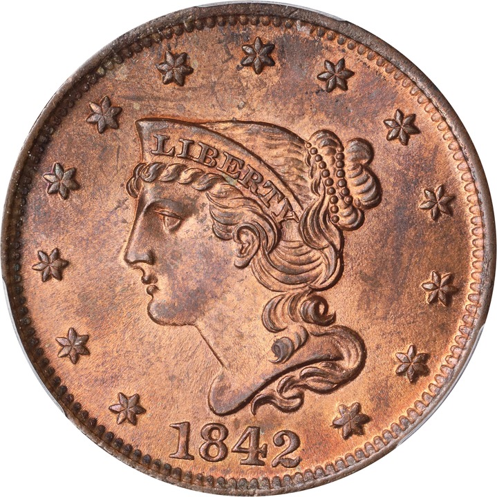 1842 1c Large Date, N-8 MS RB thumbnail 3