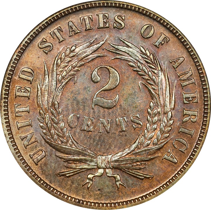 1870 2c MS RB MS61 RB CAC thumbnail 2