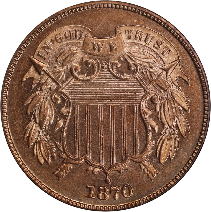1870 2c PR RD PR65 RD CAC thumbnail 4