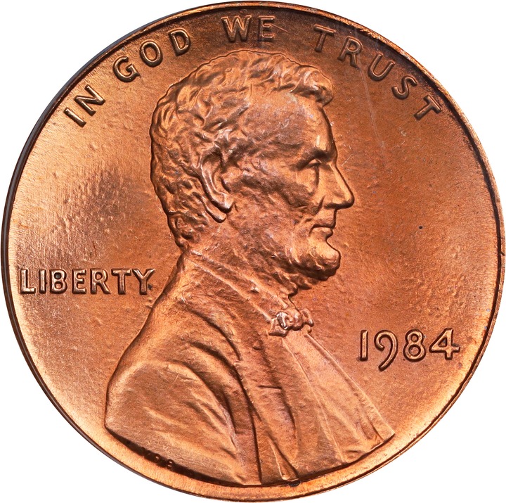 1984 1c Doubled Die Obverse MS RD thumbnail 2