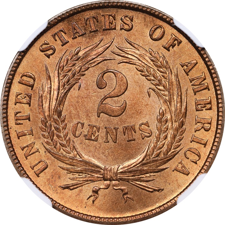 1866 2c MS RD MS66 RD thumbnail 2