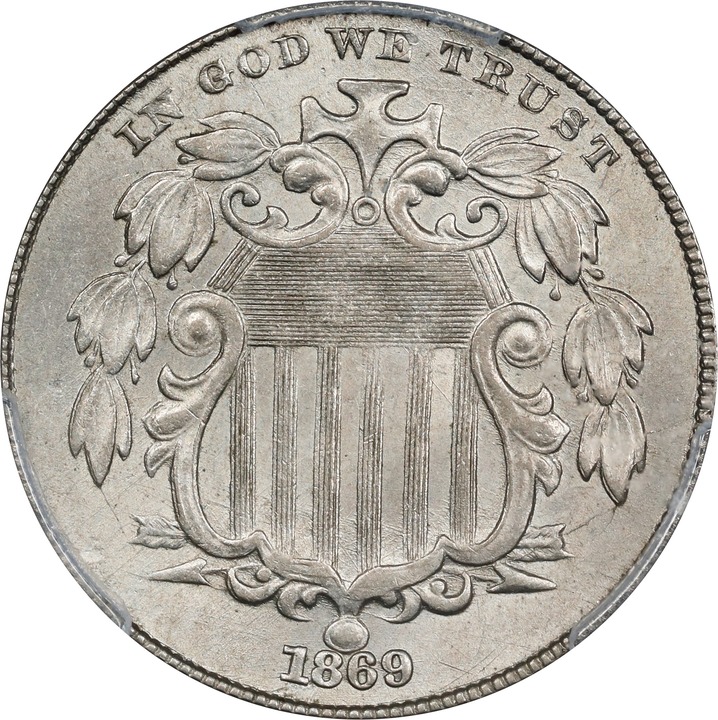 Image for 1869 5c MS62 CAC