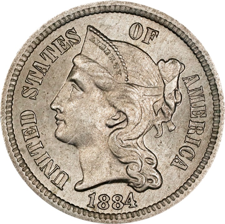 Image for 1884 3cN MS63