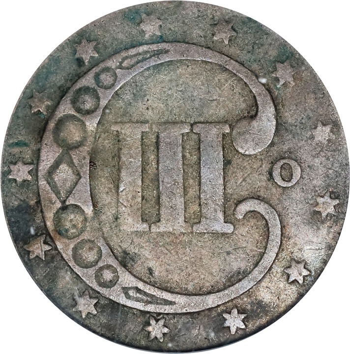 3-Cent Silver 3cS Type 1, 1851-1853 [Type] AG3 CAC thumbnail 8