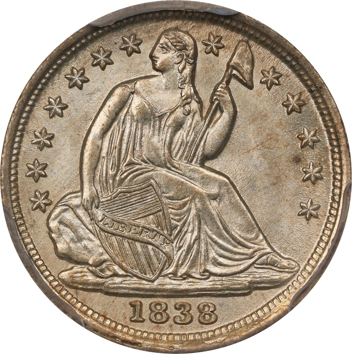 1838 H10c No Drapery, Large Stars VG10 CAC thumbnail 21