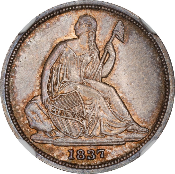 1837 10c No Stars, Small Date MS thumbnail 13