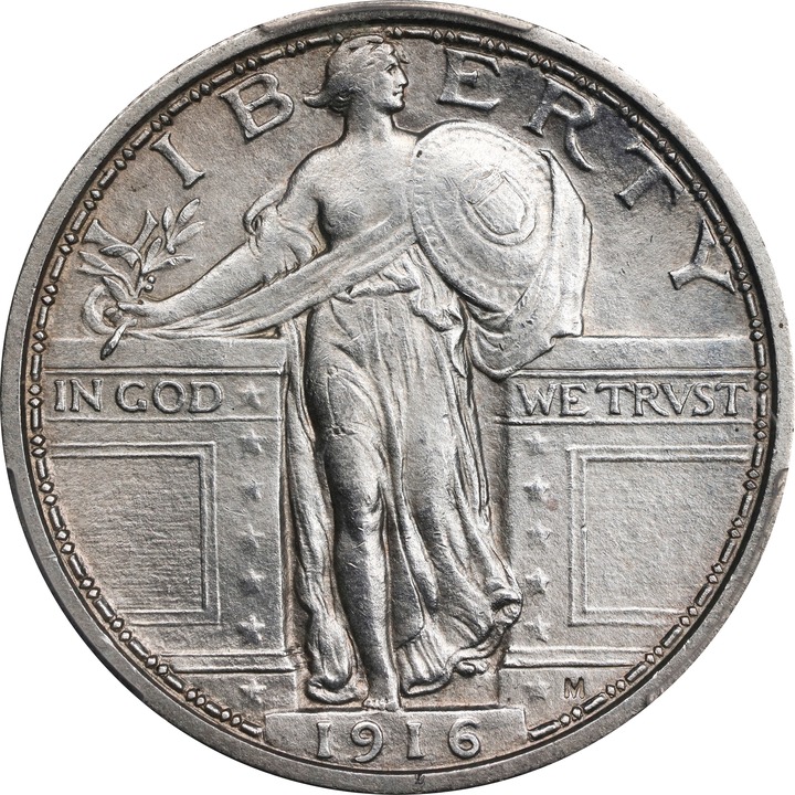 1916 25c Standing Liberty VF35 CAC thumbnail 23