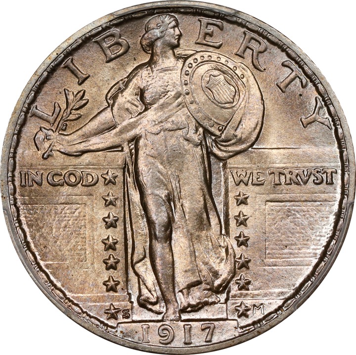 1917-S 25c Type 2 MS FH thumbnail 8