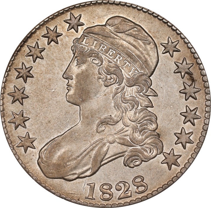 1828 50c Square Base 2, Small 8s, Large Letters MS thumbnail 13