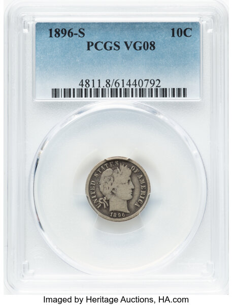 1896 S Dime MS Values | Greysheet
