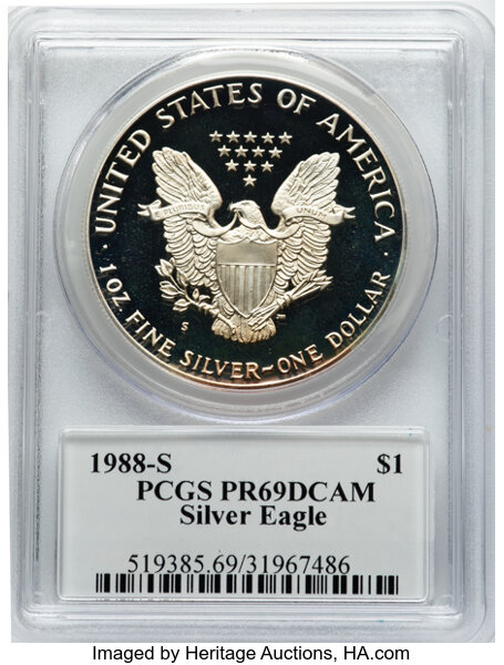 1988-S $1  Silver Eagle PR DCAM PR69 DCAM thumbnail 18