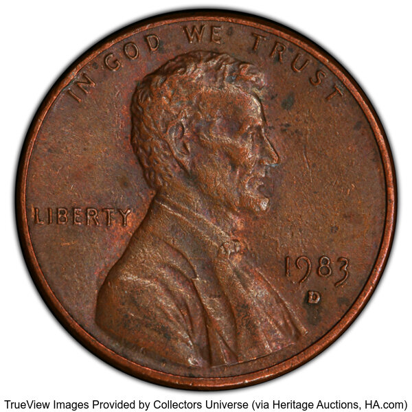 1983-D 1c Doubled Die Obverse, FS-101 MS BN