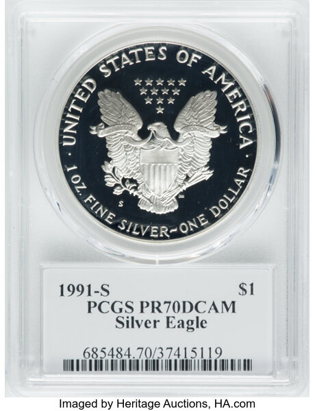 1991-S $1  Silver Eagle PR DCAM OGP thumbnail 16