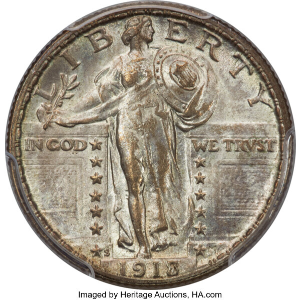 1918/7-S 25c Overdate, FS-101 MS FH