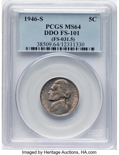 1946-S 5c Doubled Die Obverse, FS-101 MS