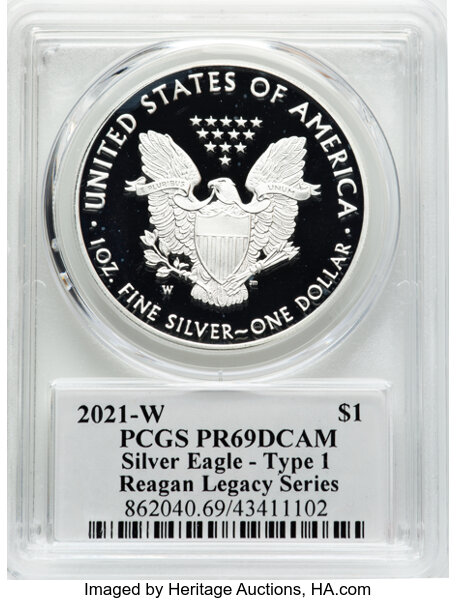 2021-W $1  Silver Eagle, Type 1 PR DCAM PR67 DCAM CAC thumbnail 10