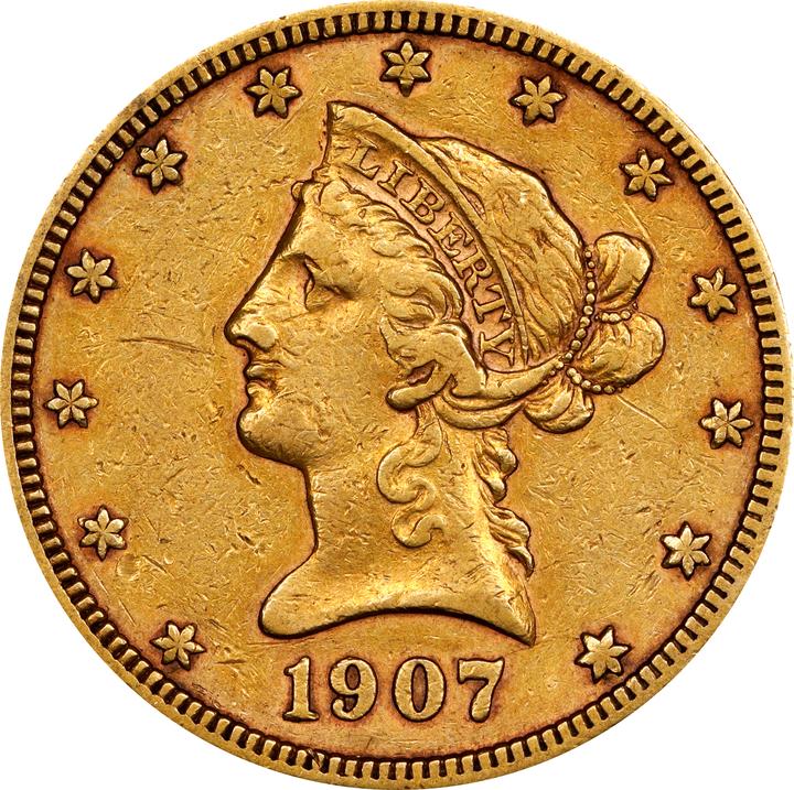 Image for 1907-S $10 XF40
