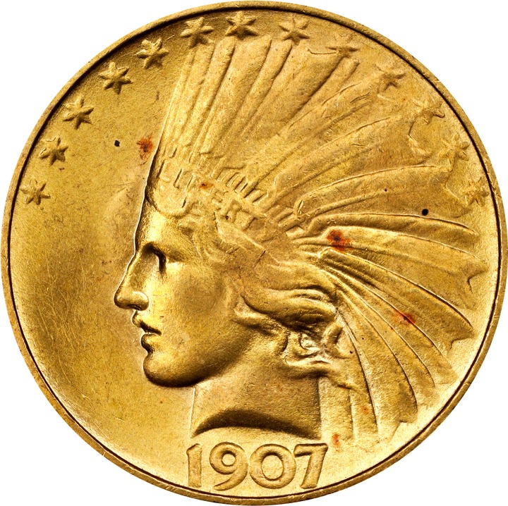 1907 $10  Rolled Edge MS thumbnail 4
