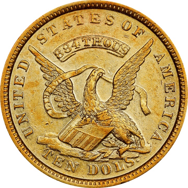 1852 G$10  U.S. Assay Office, Second Reverse, K-12a MS thumbnail 6