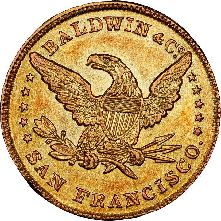 1850 G$10  Baldwin, Horseman, K-3 AU53 thumbnail 4