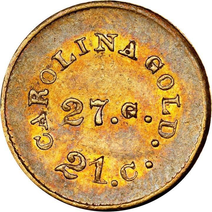 (1842-52) G$1 A.Bechtler, 27 GR, 21C, PE, K-24 AU55 thumbnail 3