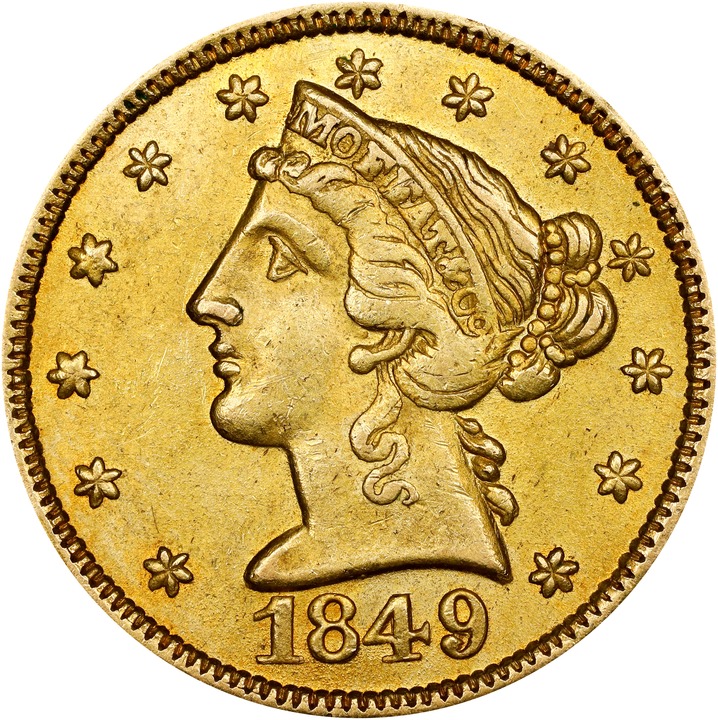 1849 G$5  Moffat & Co., K-4 MS thumbnail 8