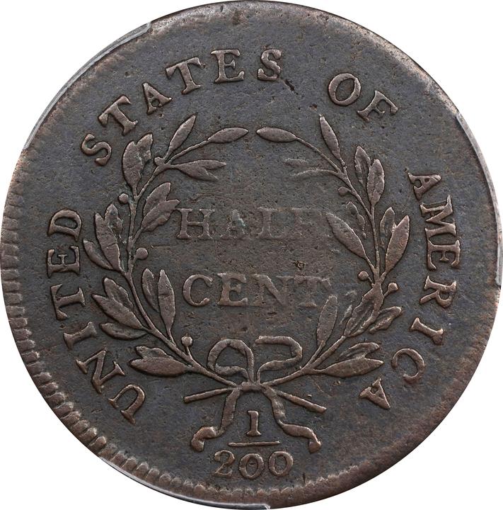1796 1/2c Pole MS BN AU50 BN thumbnail 24