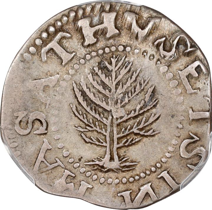 1652 Shilling Pine Tree, Large Planchet MS thumbnail 8